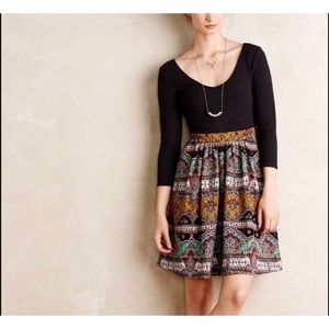 Anthropologie Maeve Black & Paisley Print Dress